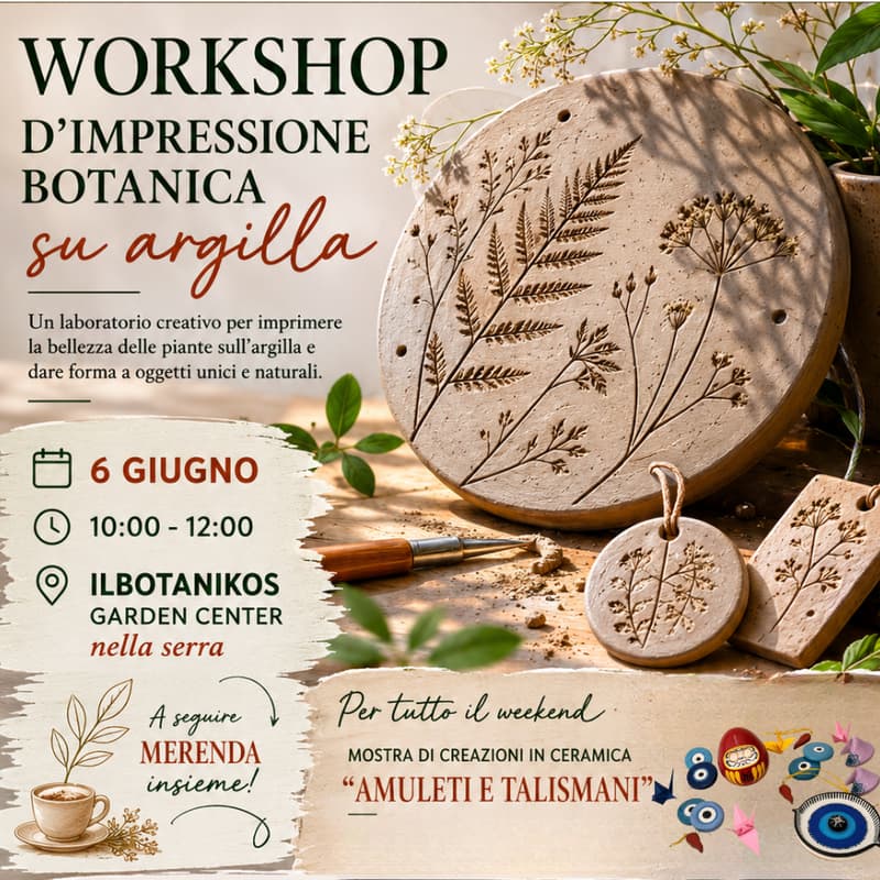 Cover Image for Workshop d'impressione botanica su argilla - Botanikos Garden Center
