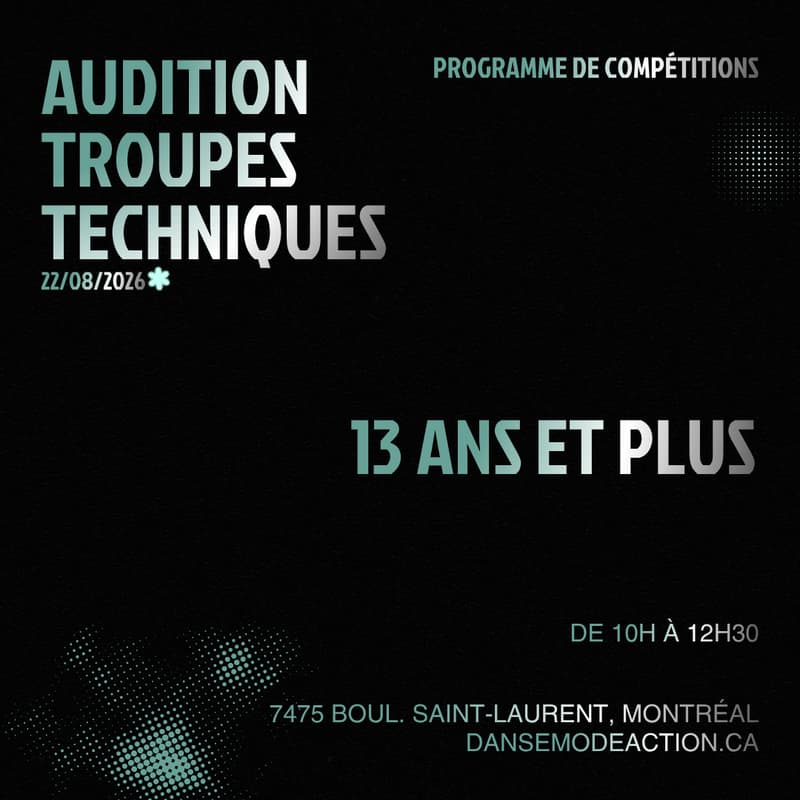 Cover Image for Audition Troupes Techniques (Contemporain, Jazz, Lyrique) 13 ans et plus