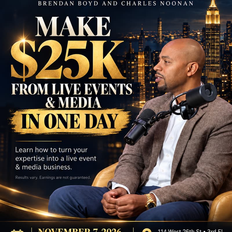 Cover Image for How To Make $25k Per Day From 1 Live Event.