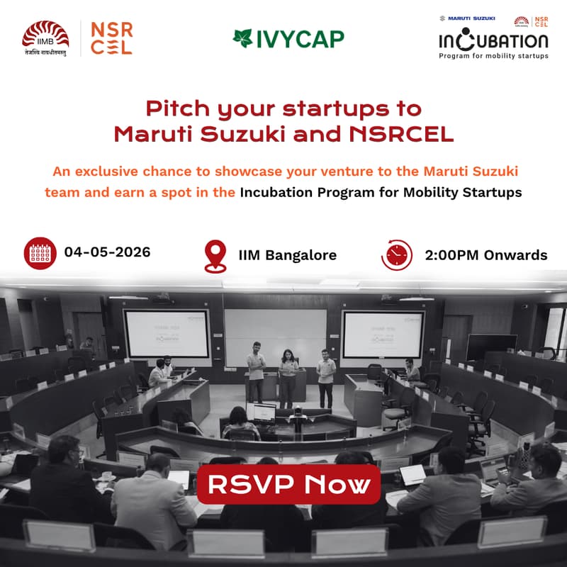 Cover Image for 🚀 Pitch your startup to NSRCEL and Maruti Suzuki