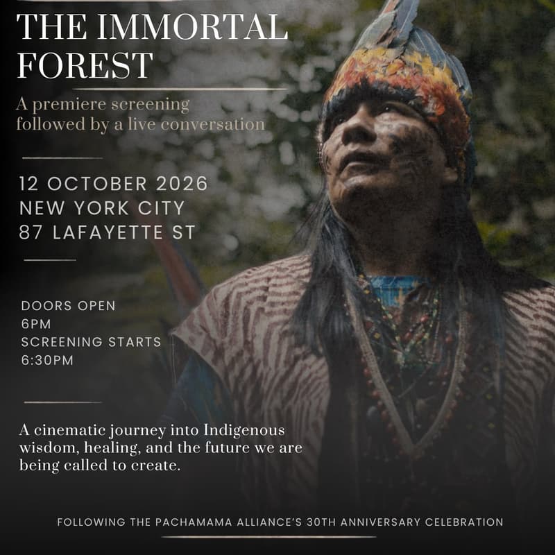 Cover Image for Seekers: The Immortal Forest, hosted by Amazon Sacred Headwaters Alliance, the Pachamama Alliance, Naku Foundation, and the Film's directors