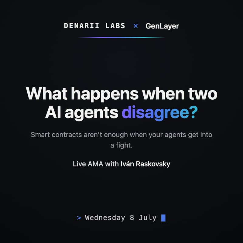 Cover Image for What happens when AI agents disagree? - discussion with Genlayer