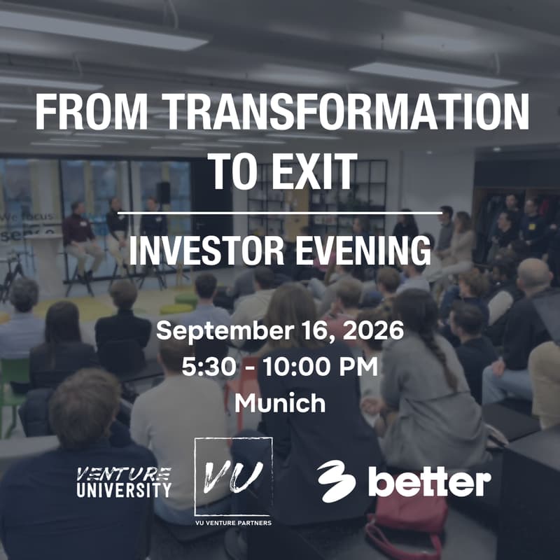Cover Image for From Transformation to Exit - An investor evening to share, learn and connect.