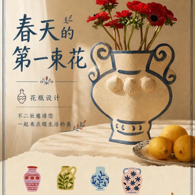 Cover Image for 9月7日周一 🌸生活美学之春天第一束花 🏺「花瓶设计」