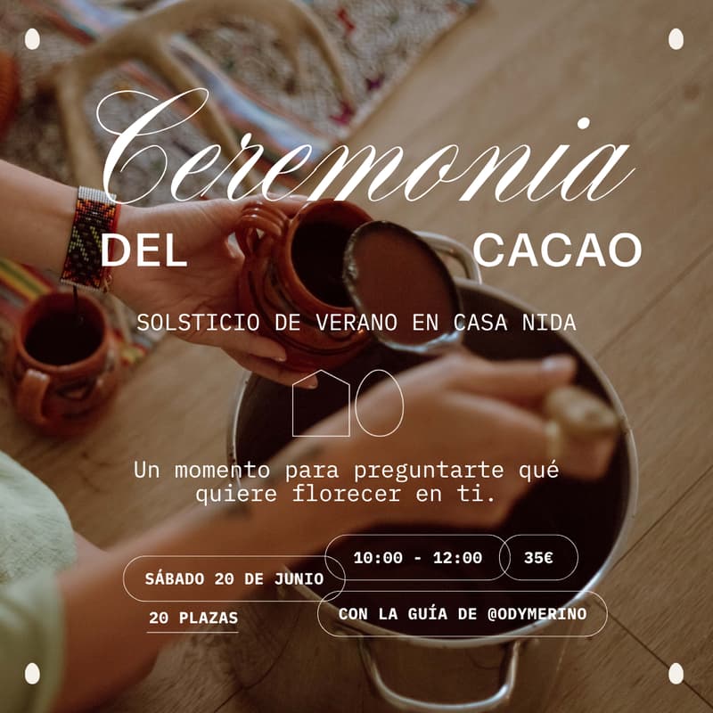 Cover Image for Ceremonia de Cacao · Solsticio de Verano · Un espacio para parar y conectar.