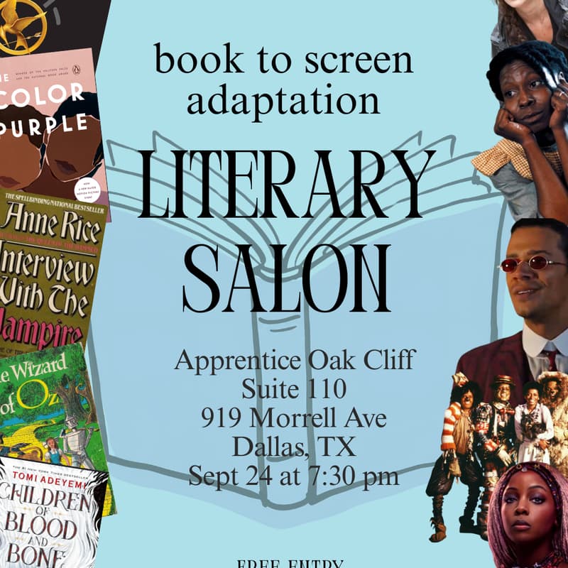 Cover Image for Literary Salon: Book To Screen Adaptations