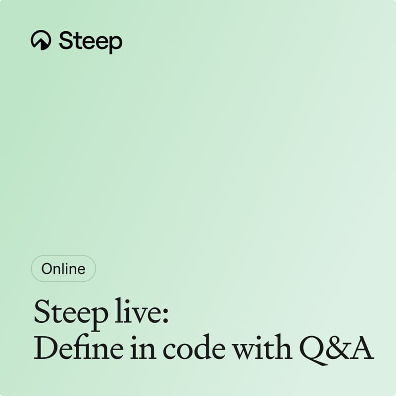 Cover Image for Steep live: Define in code