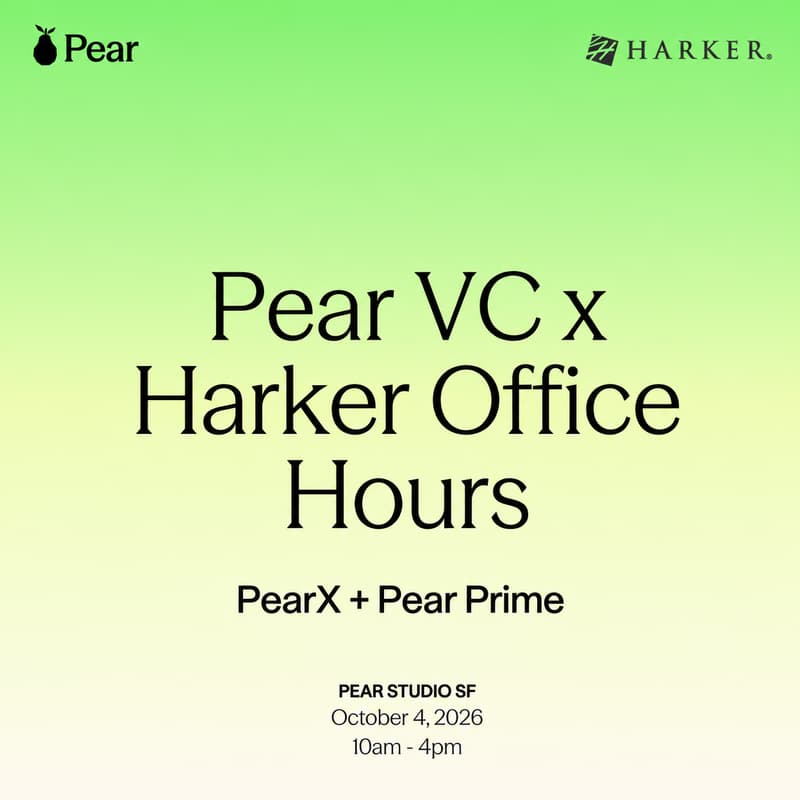 Cover Image for Pear VC x Harker Office Hours (PearX and Pear Prime)