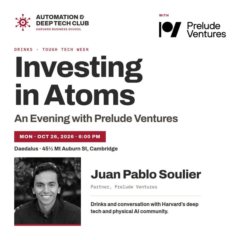 Cover Image for Investing in Atoms: An Evening with Prelude Ventures