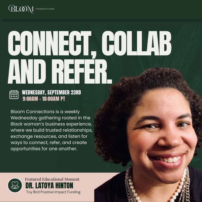 Cover Image for Bloom Connections + Educational Moment Neuroinclusive Leadership Training Led by Dr. LaToya Hinton