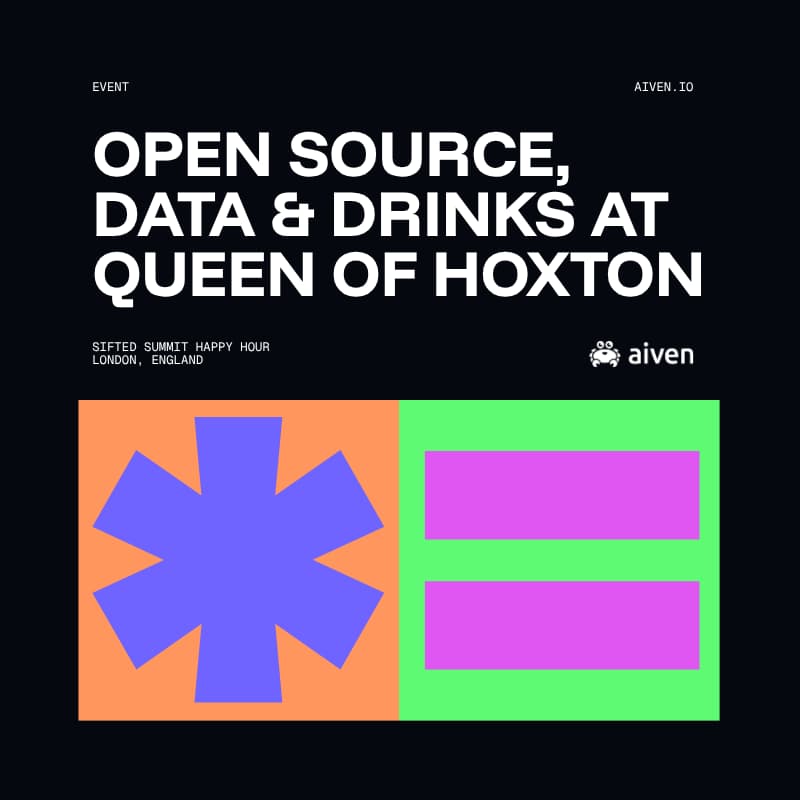 Cover Image for Aiven at Sifted Summit: Open Source, Data & Drinks