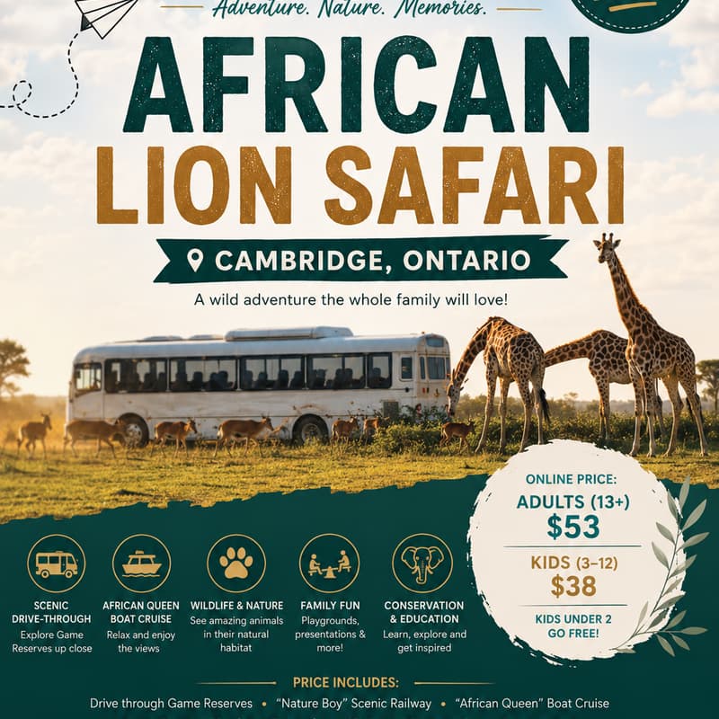 Cover Image for African Lion Safari Hamilton/Cambridge Group Trip