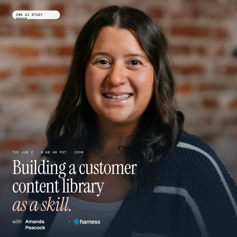 Cover Image for CMA AI Study Group: Amanda Peacock: Customer content library skill