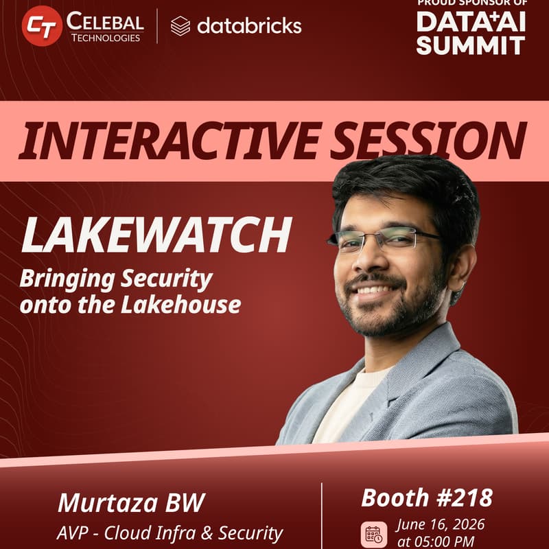 Cover Image for Lakewatch: Bringing Security onto the Lakehouse by Murtaza BW | Celebal Tech Booth #218