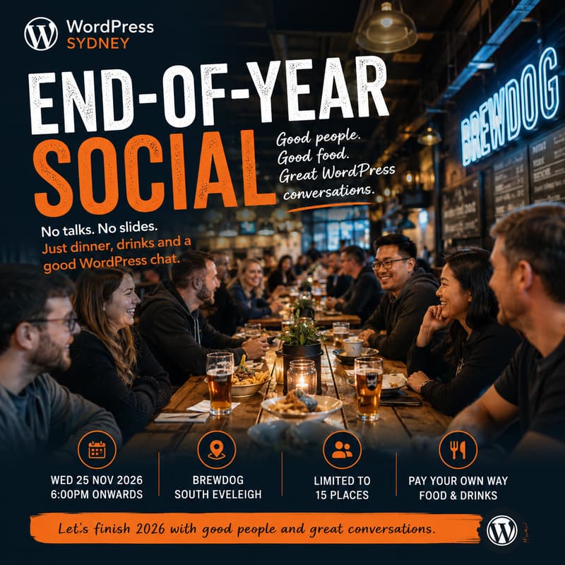 Cover Image for WordPress Sydney End-of-Year Social