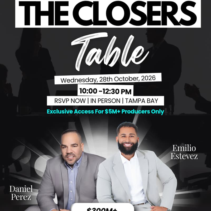 Cover Image for The Closers Table Tampa: The Perfect Listing Presentation