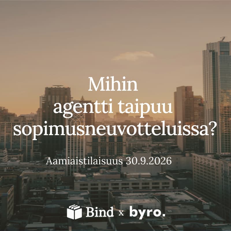 Cover Image for Aamiaistilaisuus in-house-juristeille: AI-agentti sopimusneuvotteluissa (30.9.)