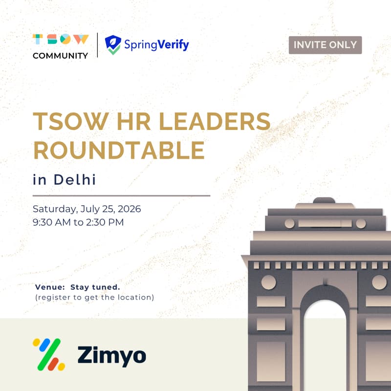 Cover Image for TSOW HR Leaders Roundtable in Delhi