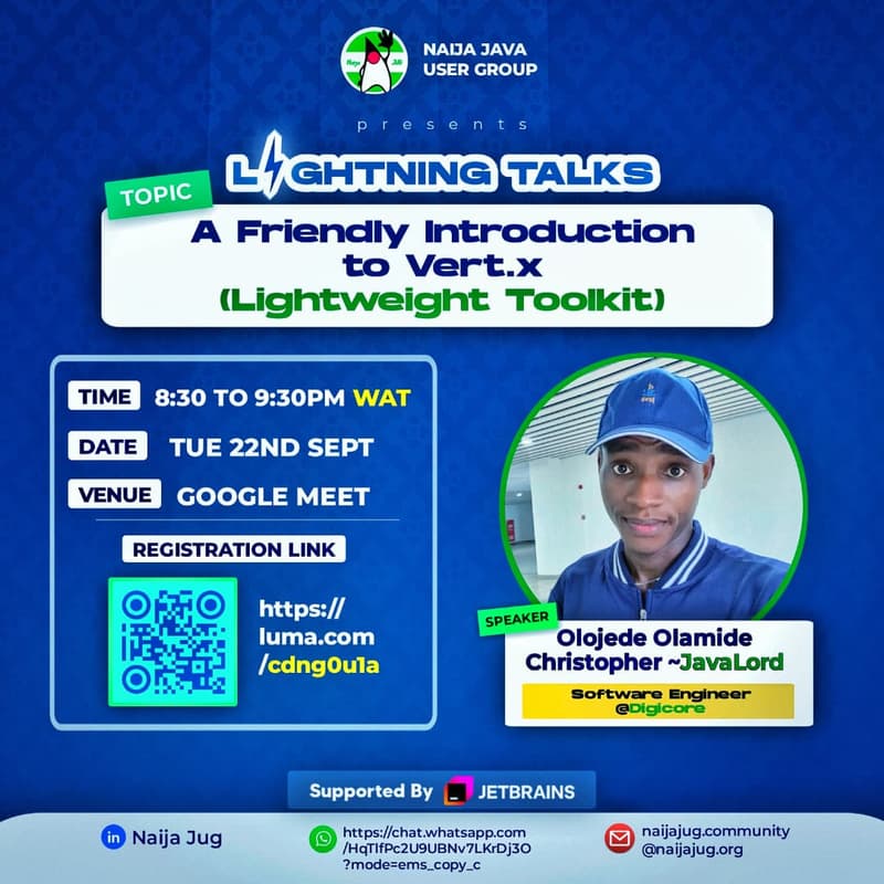 Cover Image for A Friendly Introduction to Vert.x (Lightweight Toolkit). Lightning Session with Olojede O. Christopher