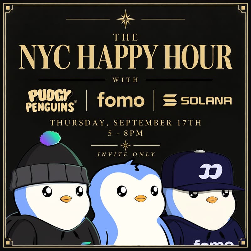 Cover Image for NYC Happy Hour w/ Pudgy Penguins, fomo, and Solana