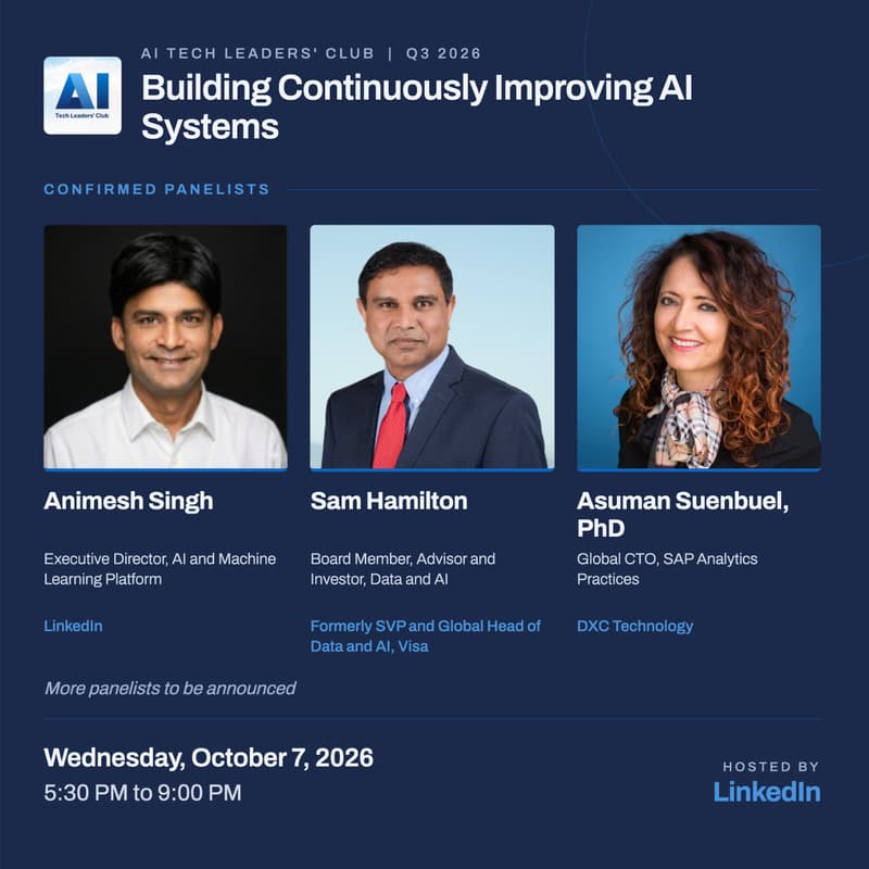 Cover Image for AI Tech Leaders' Club, Q3 2026: Building Continuously Improving AI Systems