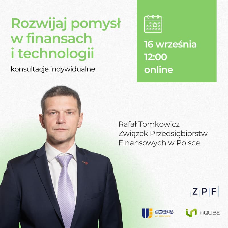 Cover Image for Rozwijaj pomysł w finansach i technologii - konsultacje z ekspertem ZPF