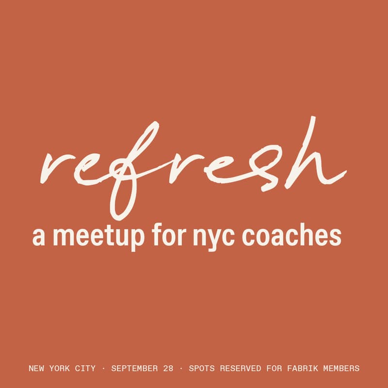 Cover Image for Refresh NYC Coach Gathering