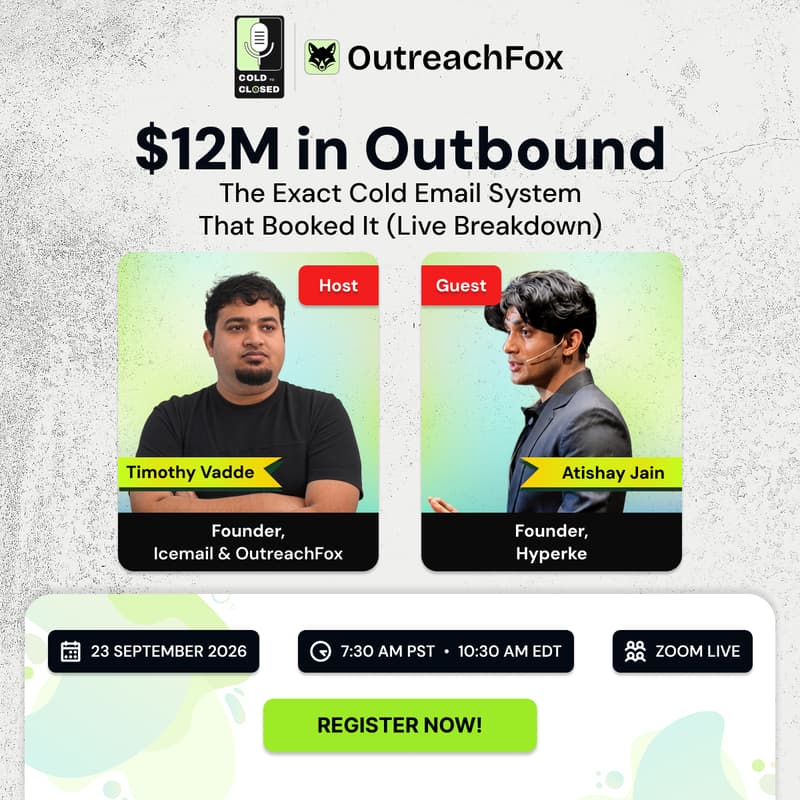Cover Image for $12M in Outbound: The Exact Cold Email System That Booked It (Live Breakdown)
