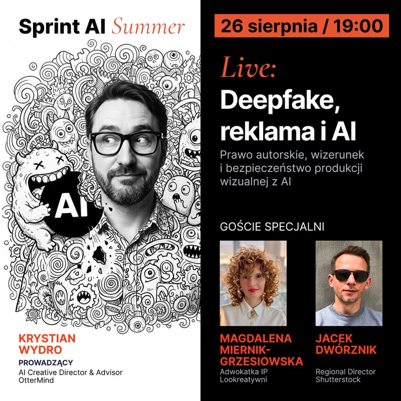 Cover Image for Deepfake, reklama i AI. Prawo autorskie, wizerunek i bezpieczeństwo w produkcji wizualnej z AI.