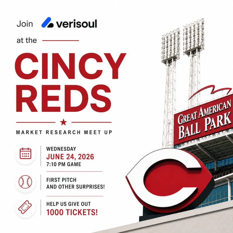 Cover Image for Verisoul bought 1,000 tickets for a Market Research Meetup at a Cincy Reds Game!