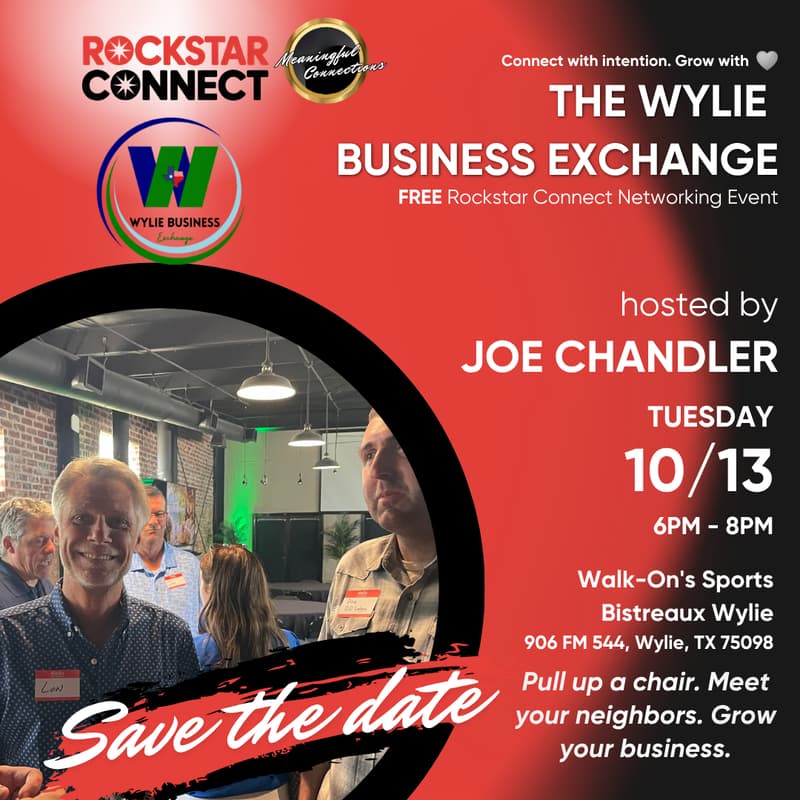 Cover Image for Free The Wylie Business Exchange Rockstar Connect Event (October)
