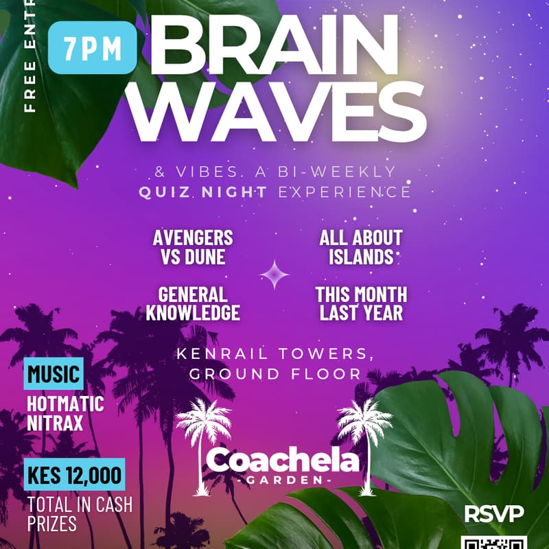 Cover Image for Brainwaves 'Quiz Night' @ Coachela Gardens NBO