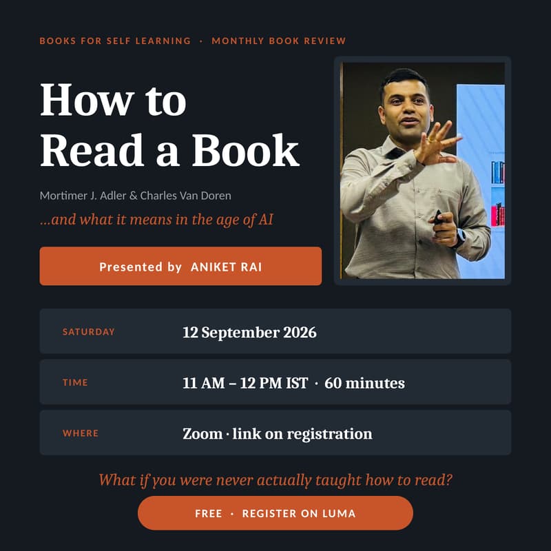 Cover Image for How to Read a Book and What It Means in the Age of AI - Aniket Rai