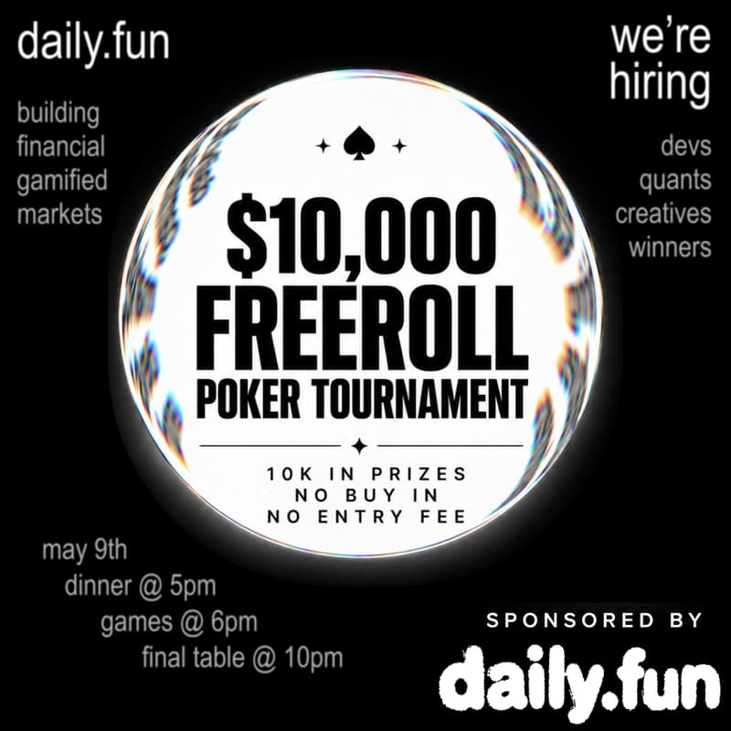 Cover Image for $10K Freeroll Poker Tournament — Sponsored by Daily.fun