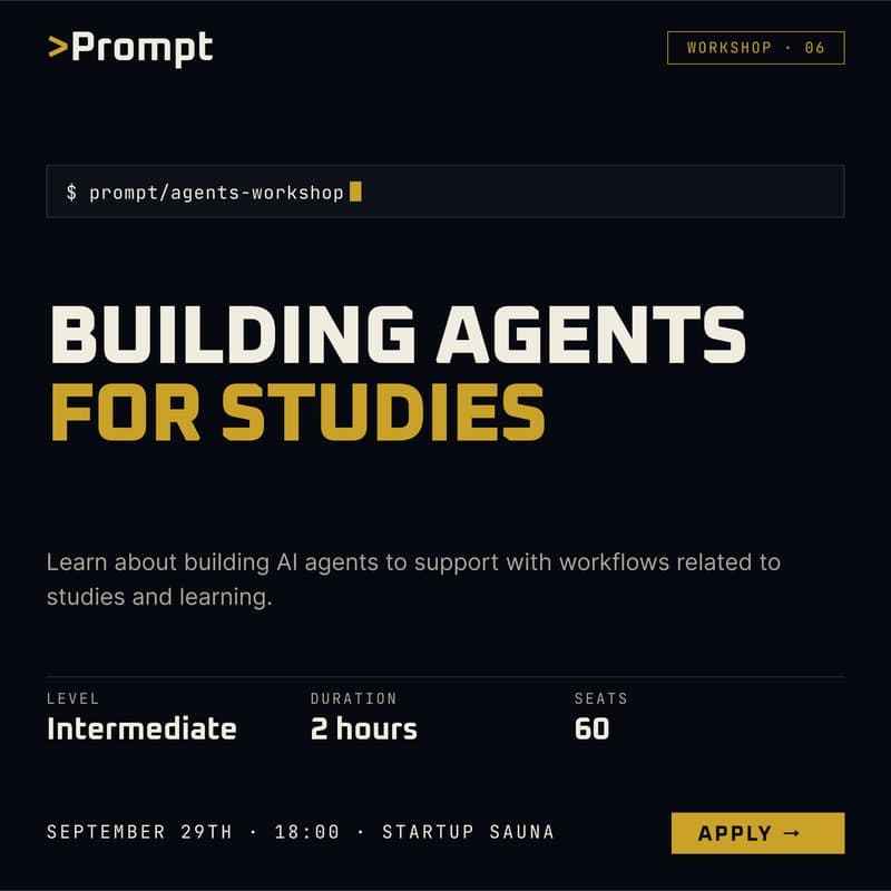 Cover Image for Prompt Workshop 6: Building Agents for Studies
