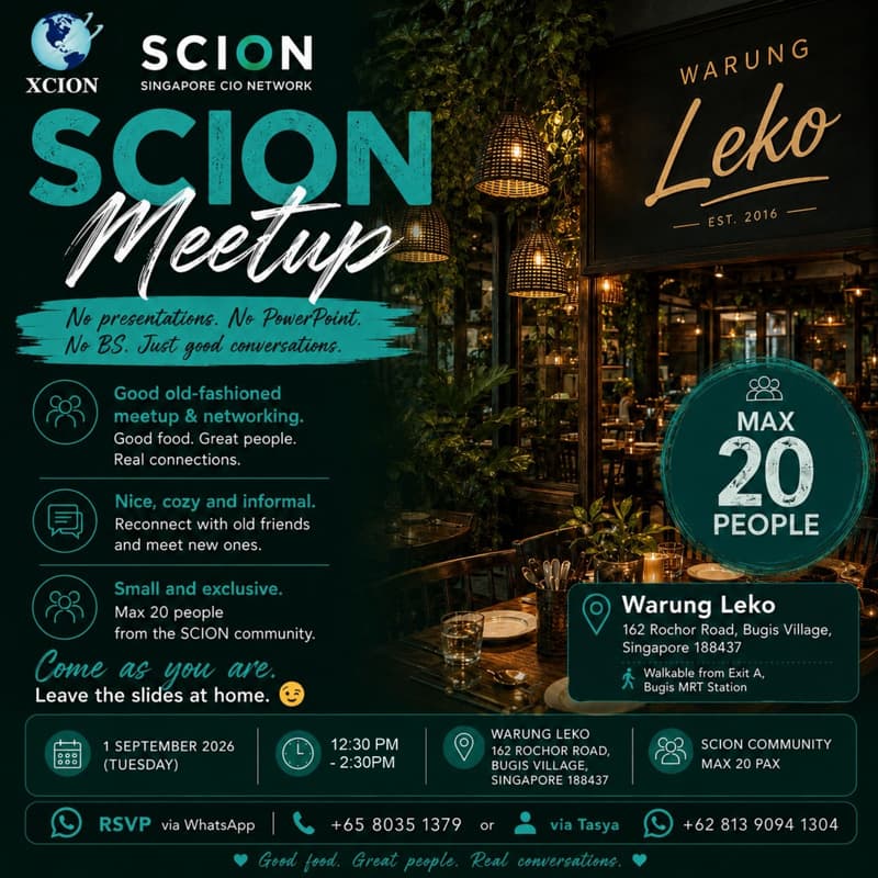 Cover Image for Singapore CXO Network Sept Gather, Back to Leko 2026