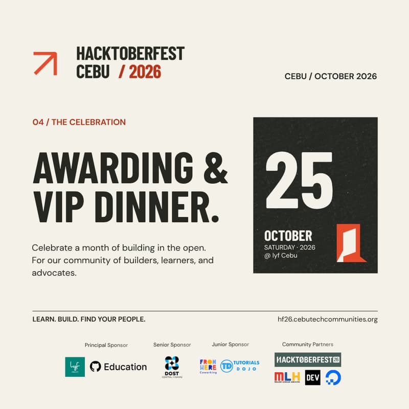 Cover Image for Cebu Hacktoberfest 2026 Awarding
