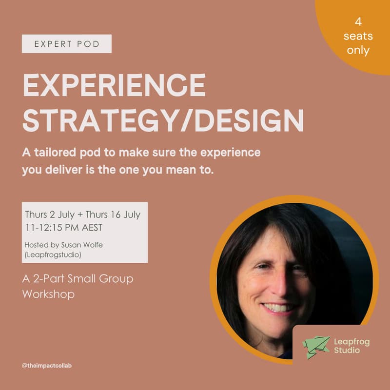 Cover Image for Experience Strategy/Design Expert Pod — with Susan Wolfe from Leapfrog Studio