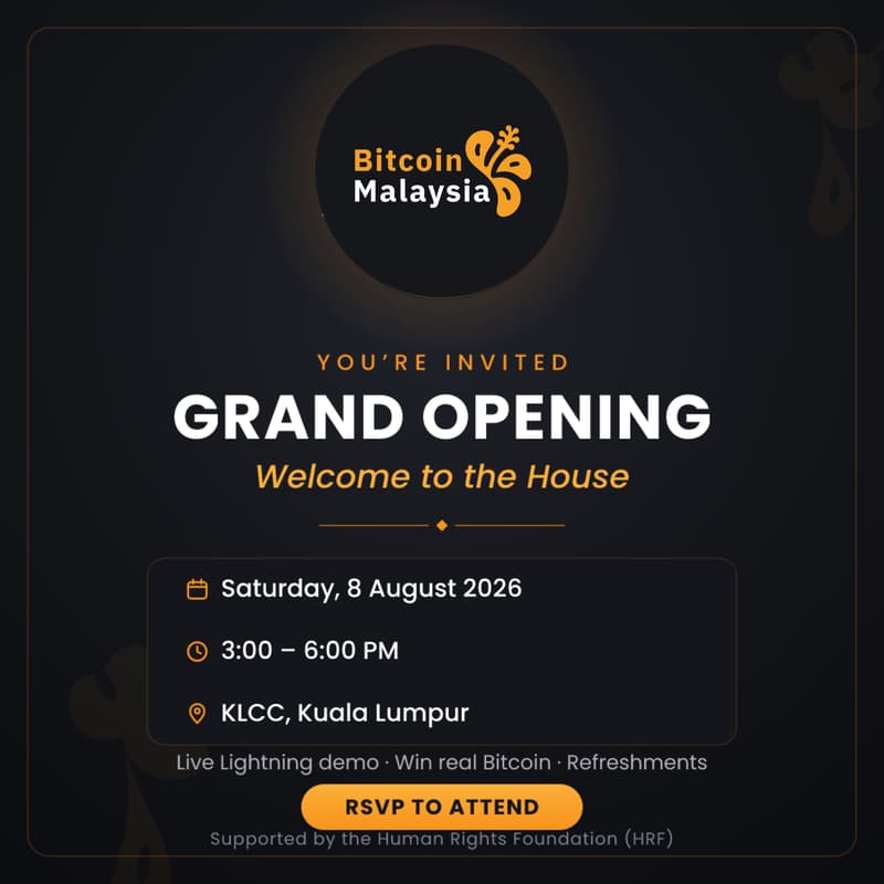 Cover Image for Bitcoin House Malaysia — Community Soft Launch