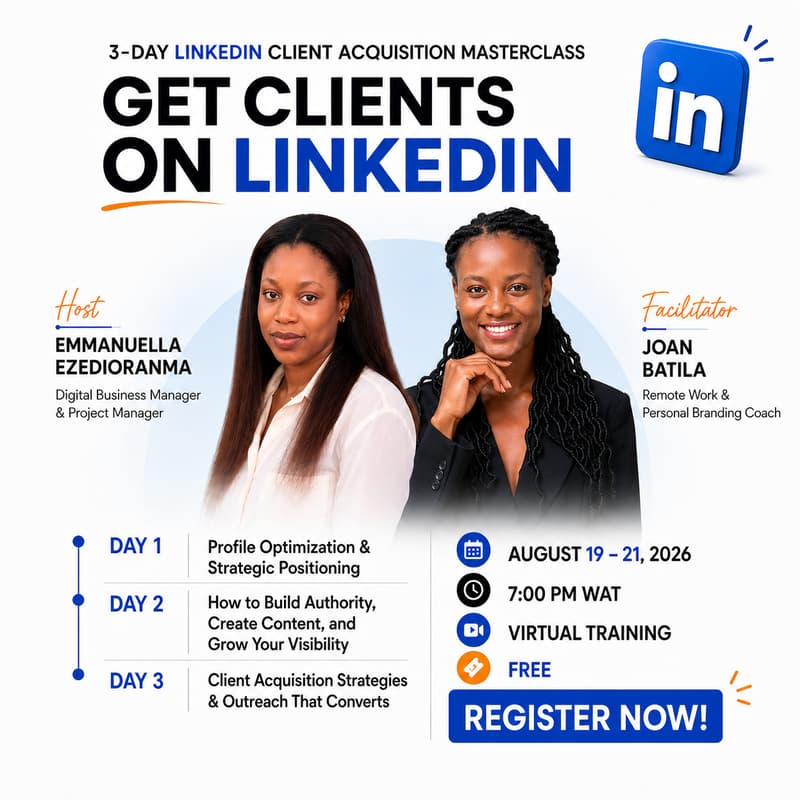Cover Image for Get Clients on LinkedIn: 3-Day LinkedIn Client Acquisition Masterclass