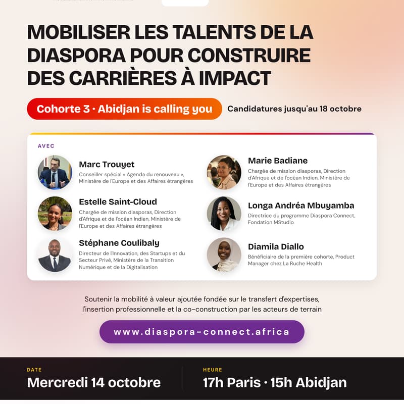 Cover Image for 🌍 Webinaire Diaspora Connect #Cohorte 3 | En présence des représentants des gouvernements français et ivoiriens