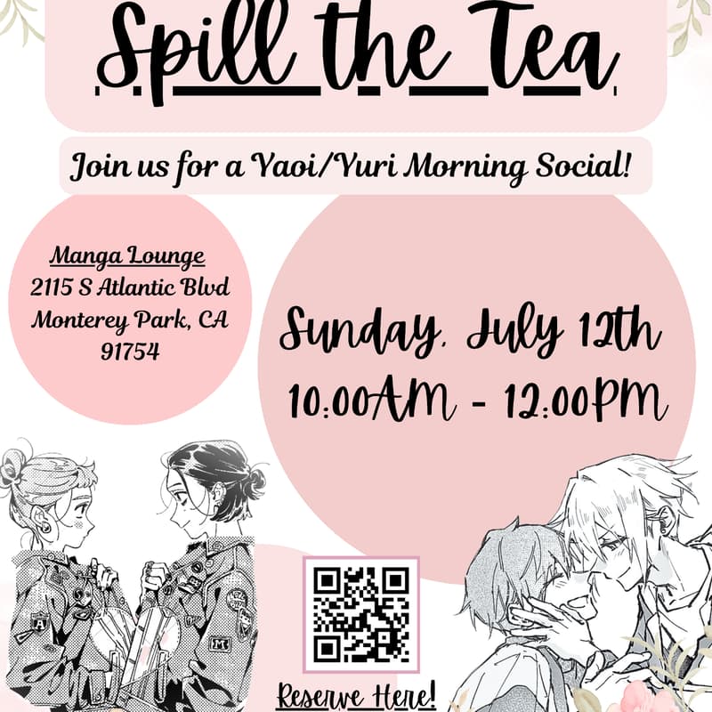 Cover Image for Spill the Tea! - A Yuri and Yaoi Morning Tea Social