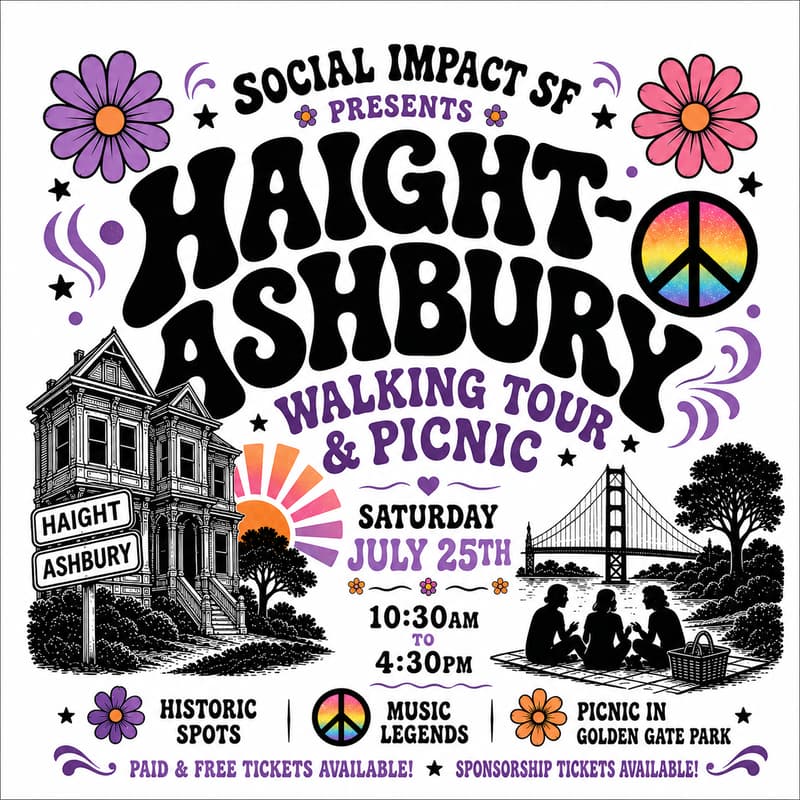 Cover Image for Social Impact SF: Love on Haight-Ashbury Walking Tour & Picnic