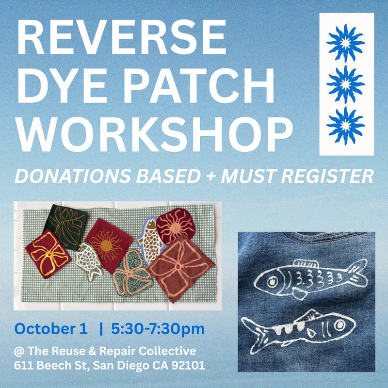 Cover Image for Reverse Dye Patch Workshop taught by Nikki Lee 🌀