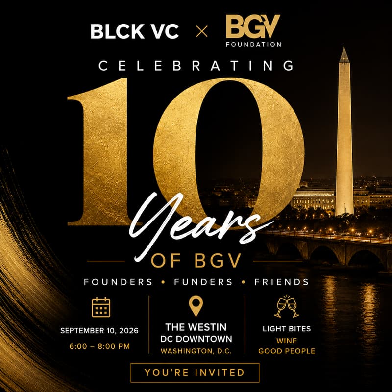 Cover Image for BLCK VC × BGV: Celebrating 10 Years of BGV