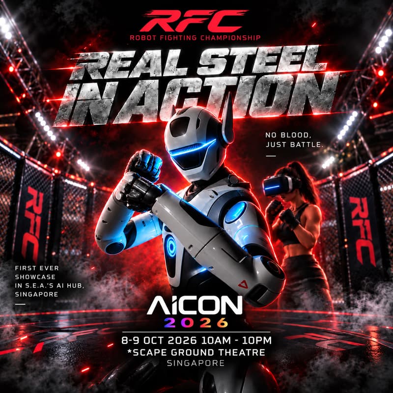 Cover Image for RFC: REAL STEEL IN ACTION 🤖🥊 Robot Fighting Championship × AICON 2026 (Race week) in Singapore