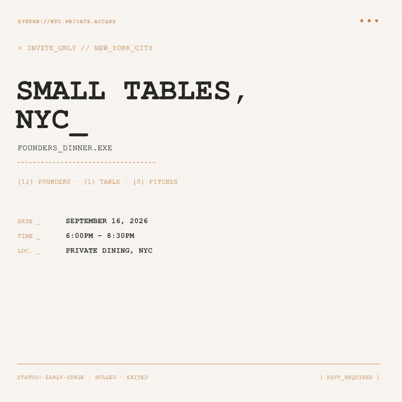 Cover Image for Small Tables, NYC