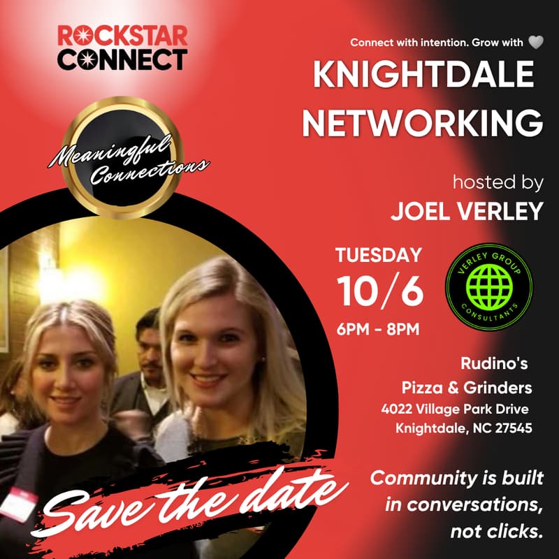 Cover Image for Free Knightdale Networking powered by Rockstar Connect (October)
