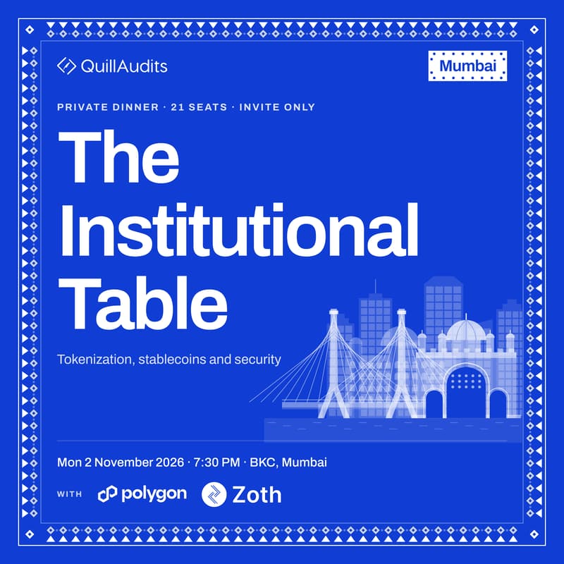 Cover Image for The Institutional Table: Private Dinner on Tokenization, Stablecoins and Security | Mumbai