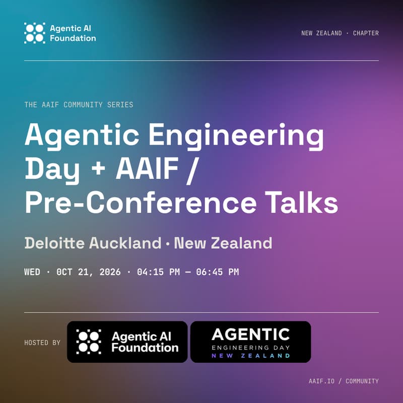 Cover Image for Agentic Engineering Day New Zealand + AAIF / Pre-Conference Talks